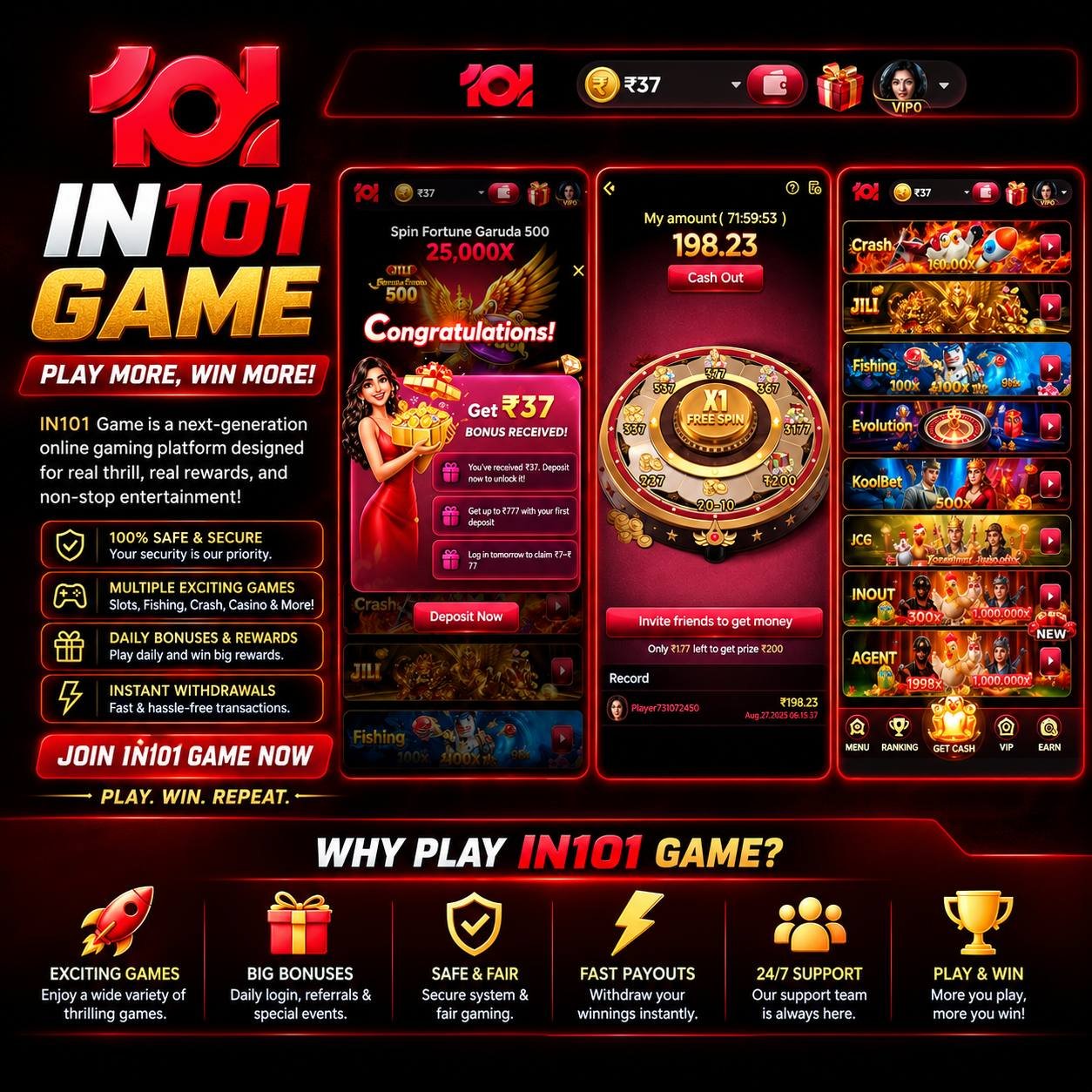 IN101 APK download screen with modern mobile interface and easy installation process
